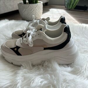 *REMOVING MAY 31st* Cute chunky white & tan sneakers